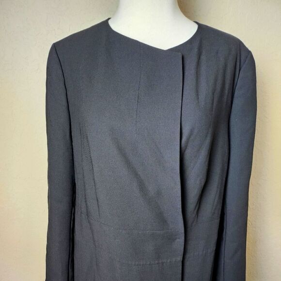 AKRIS Wool Blend Blazer Jacket Black Size 12 - Picture 4 of 10